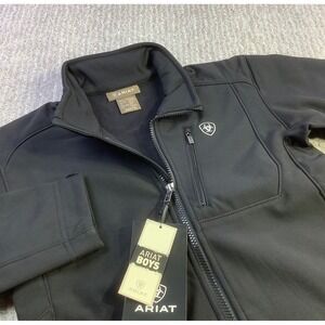 Ariat Boys Logo 2.0 Softshell Jacket Black Wind Water Resistant Size M NWT